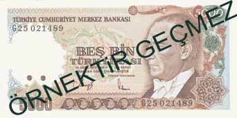 BEŞBİN TÜRK LİRASI ÖN YÜZÜ