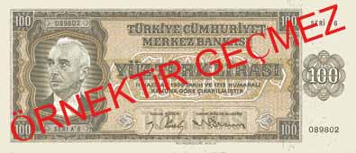 YÜZ TÜRK LİRASI ÖN YÜZ