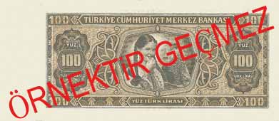 YÜZ TÜRK LİRASI ARKA YÜZ