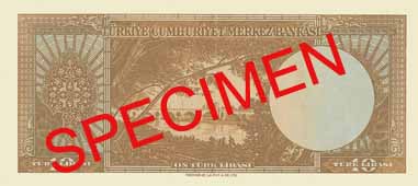 TEN TURKISH LIRA BACK FACE TEN TURKISH LIRA BACK FACE