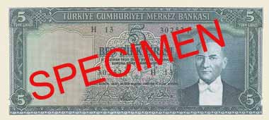 FIVE TURKISH LIRA FRONT FACE FIVE TURKISH LIRA FRONT FACE