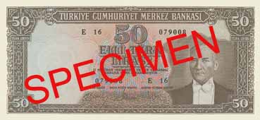 FIFTY TURKISH LIRA FRONT FACE FIFTY TURKISH LIRA FRONT FACE