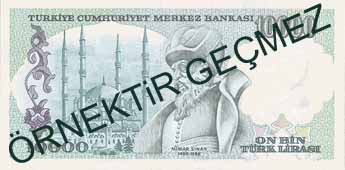 ONBİN TÜRK LİRASI ARKA YÜZÜ