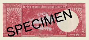 TEN TURKISH LIRA BACK FACE TEN TURKISH LIRA BACK FACE