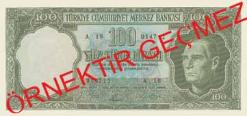YÜZ TÜRK LİRASI ÖN YÜZ
