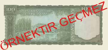 YÜZ TÜRK LİRASI ARKA YÜZ