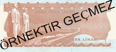 YİRMİ TÜRK LİRASI ARKA YÜZ