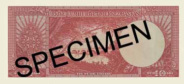 TEN TURKISH LIRA BACK FACE TEN TURKISH LIRA BACK FACE