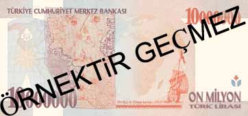 ONMİLYON TÜRK LİRASI ARKA YÜZ